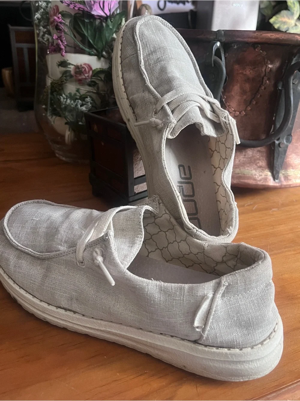 Hey Dudes!  Grey. Size 7